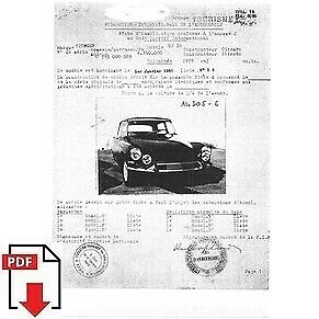 1966 Citroen DS 21 FIA homologation form PDF download